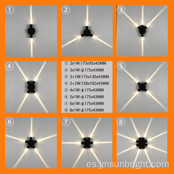 Lámpara de pared al aire libre LED a prueba de niebla brillante y brillante